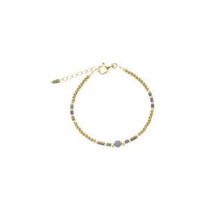 Bracelet Luna irisé doré plaqué or, bijoux fantaisie, bijoux de créateur, made in France, bracelet, cote d'azur