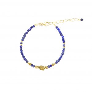 Bracelet Kim Lapis Lazuli Pyrite gold- filled 15.5 cm bijoux fantaisie