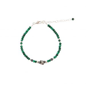 Bracelet Kim Malachite Argent- bijoux fantaisie, made in France, créateur